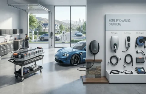 High Performance Electric Vehicle Battery Replacement Packs and Home Charging Accessories
